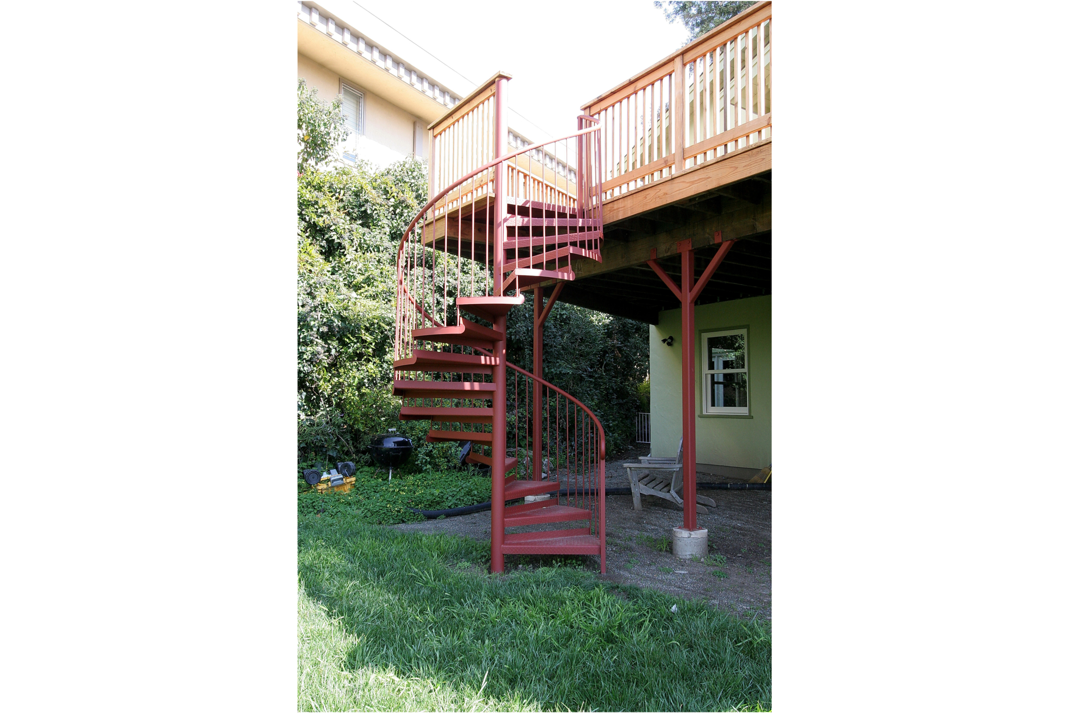 The Next Generation spiral stairs from deck