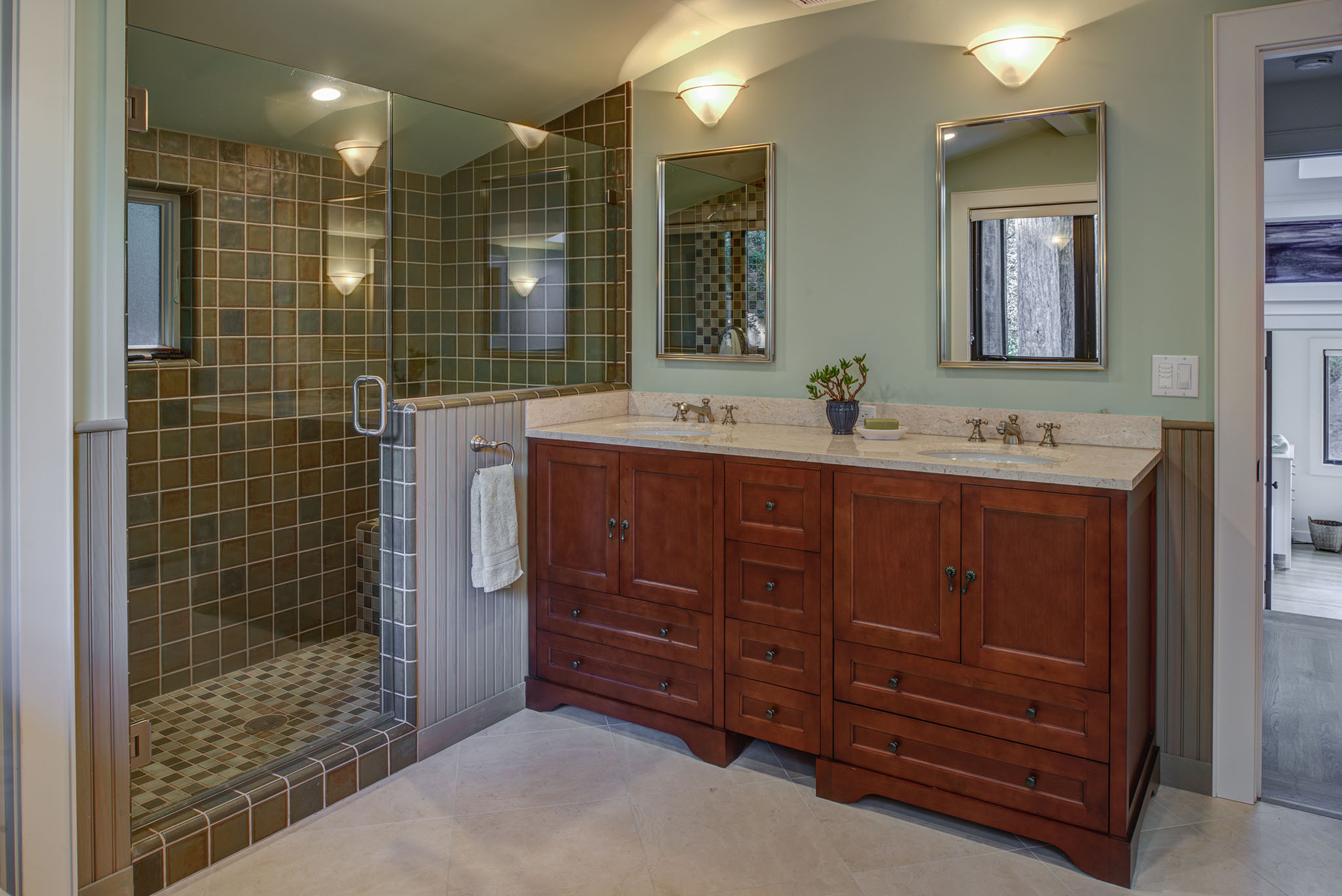 Berkeley-Hills-Craftsman-Renewal Bath double vanity