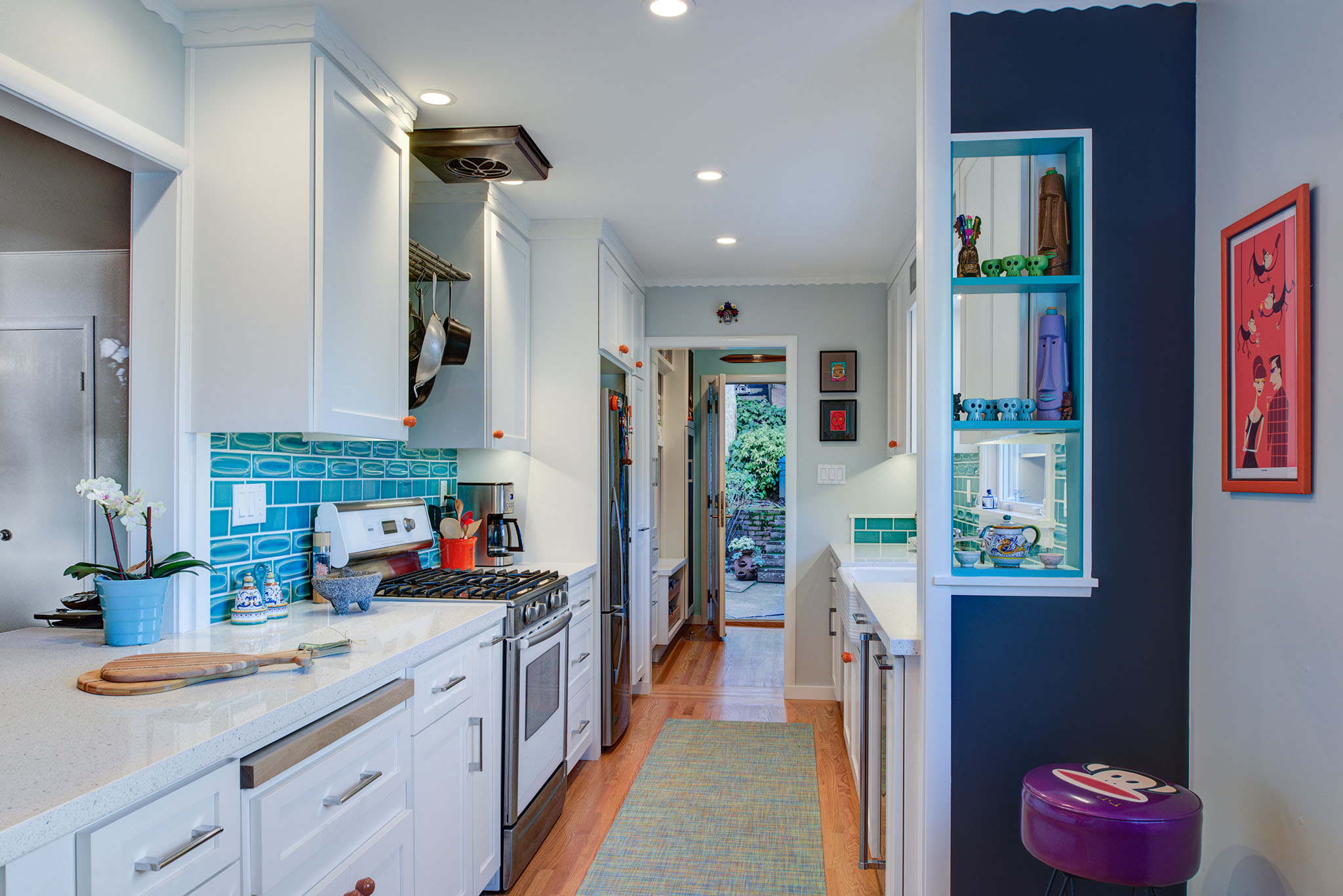 Customized Colorful Kitchen to Mudroom