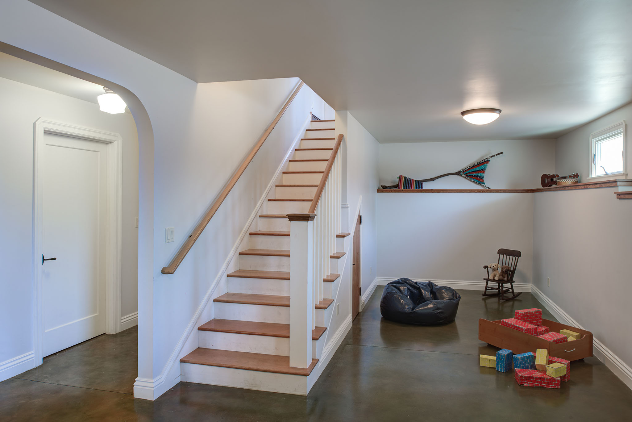 Ground Level Guest + Play Playroom to stair