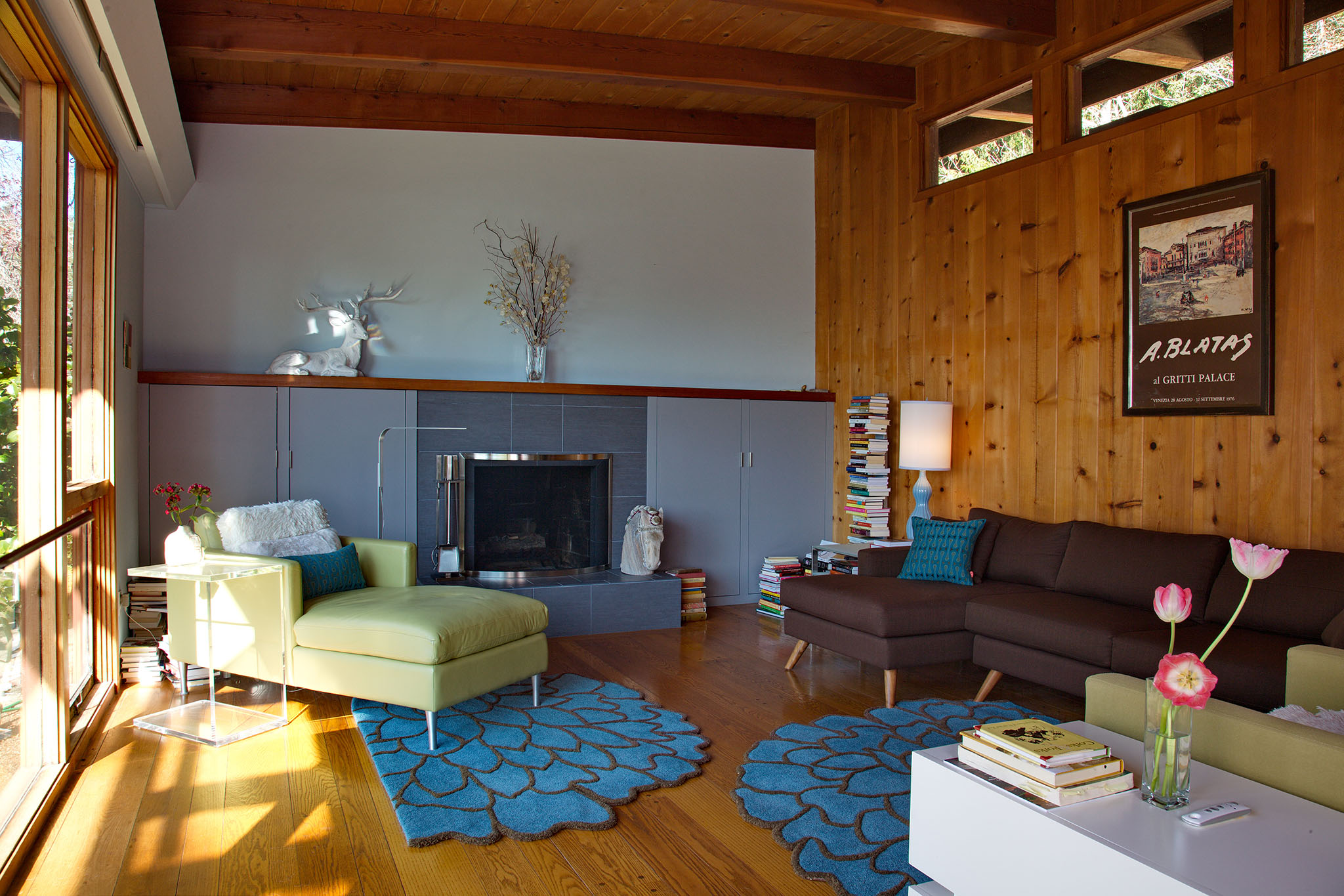 Less Wood Living Room paneling