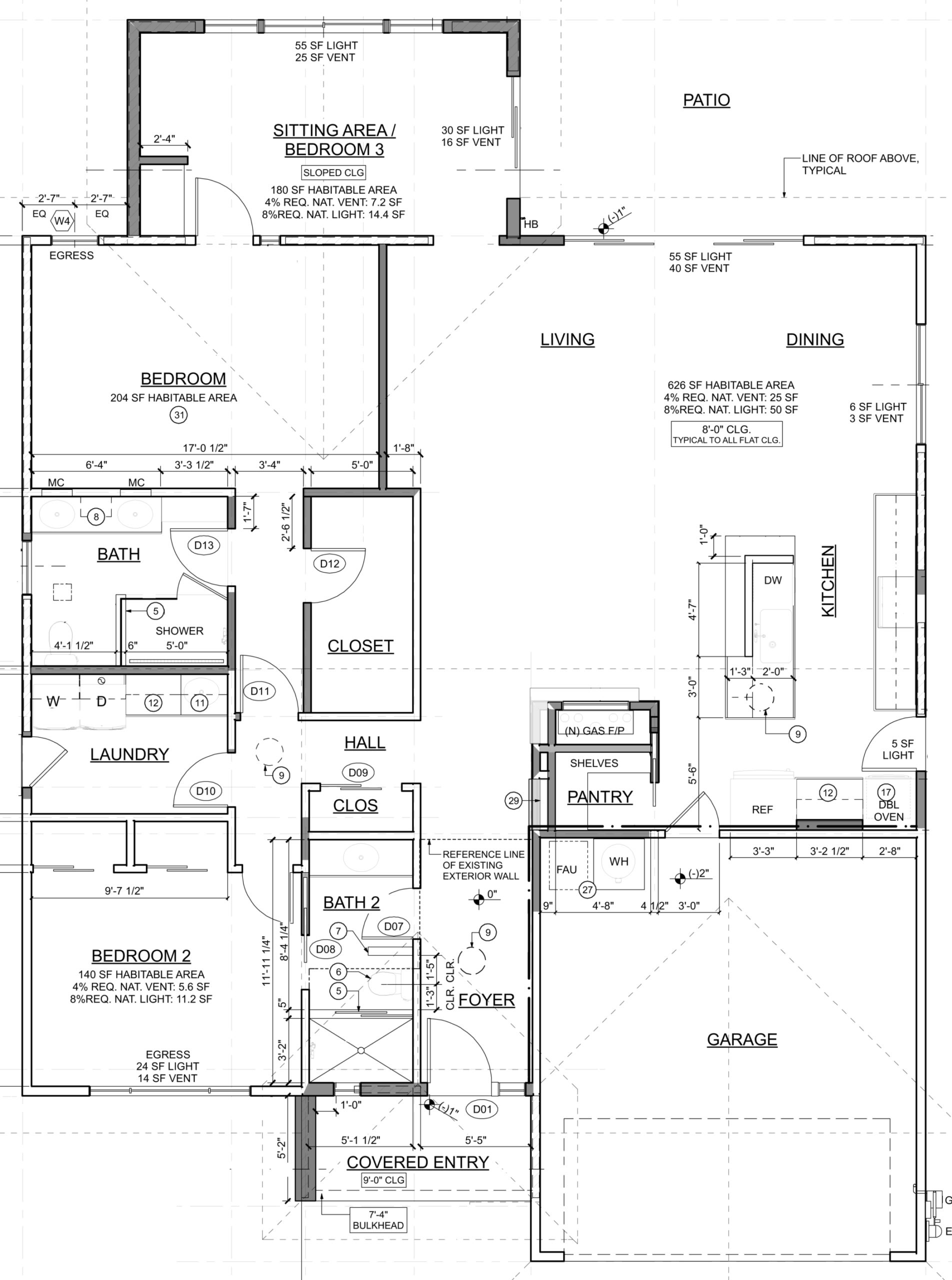 Proposed floor plan for permit