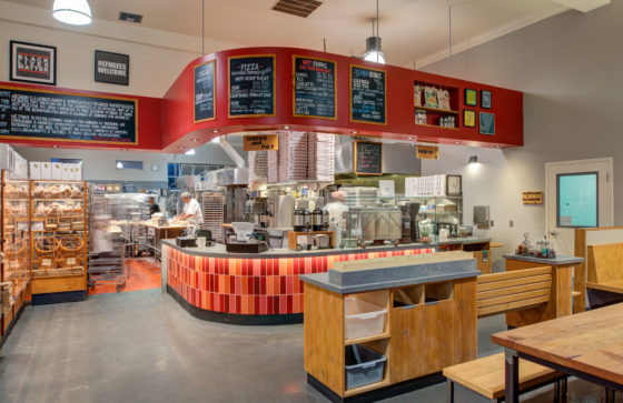 Remodeled seating and customer area at Arizmendi Bakery