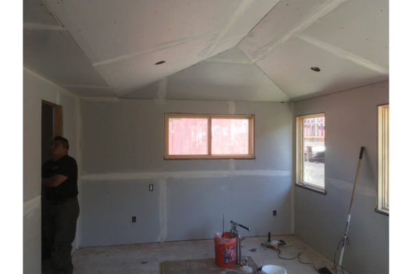 Green Bedroom vaulted ceiling